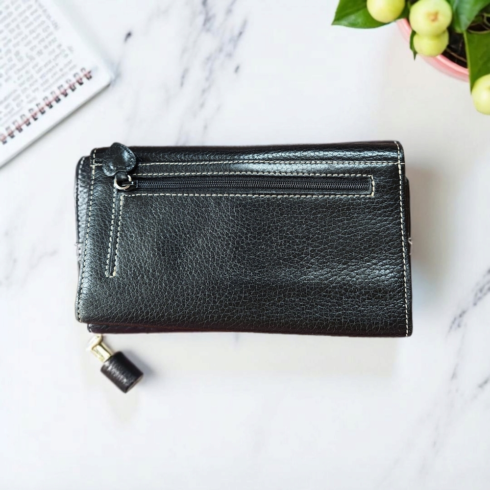 **Black Wallet with Silver Chain Detail - Picture 2 of 4